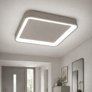 Plafoniera 50cm  moderna quadrata per cucina tortora led 50w cct 3000k 4000k