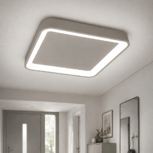 Plafoniera 50cm  moderna quadrata per cucina tortora led 50w cct 3000k 4000k