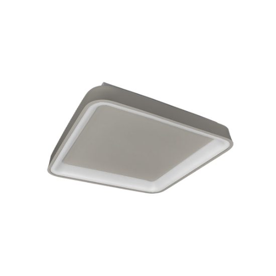 Plafoniera 50cm  moderna quadrata per cucina tortora led 50w cct 3000k 4000k