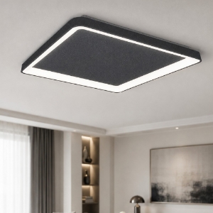 Plafoniera 65cm moderna quadrata antracite led 70w cct 3000k 4000k per soggiorno