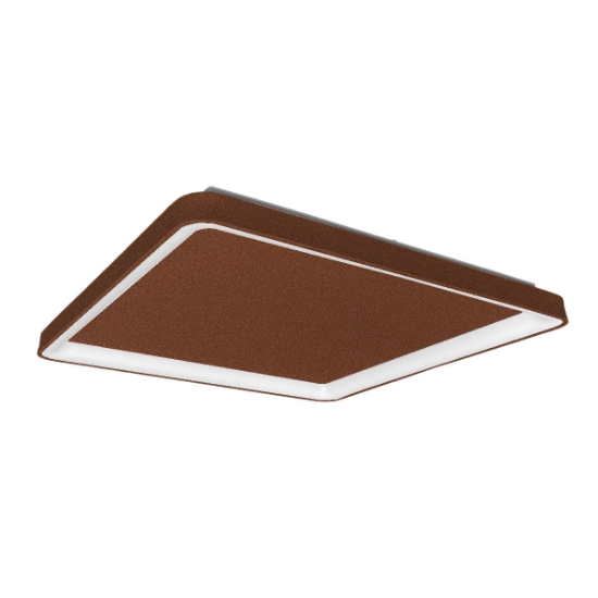 Plafoniera 65cm moderna quadrata rame opaco led 70w cct 3000k 4000k