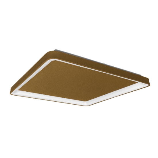 Plafoniera 65cm moderna quadrata oro opaco led 70w cct 3000k 4000k per soggiorno