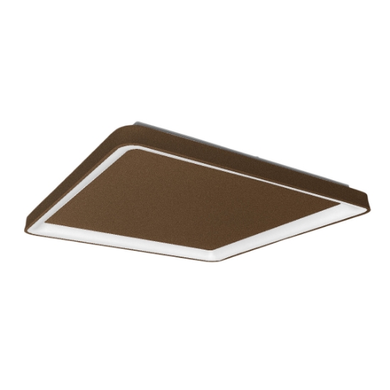 Plafoniera 65cm moderna quadrata per soggiorno ruggine led 70w cct 3000k 4000k