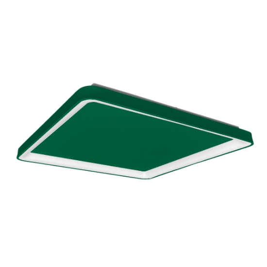 Plafoniera 65cm moderna quadrata per soggiorno verde bosco led 70w cct 3000k 4000k