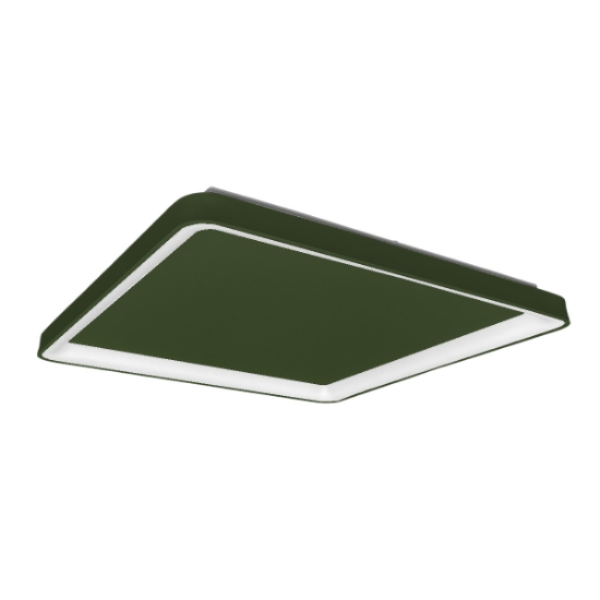 Plafoniera 65cm moderna quadrata verde oliva led 70w cct 3000k 4000k per soggiorno