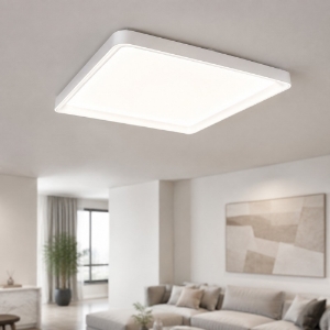 Plafoniera 65cm moderna quadrata bianca led 70w cct 3000k 4000k per soggiorno