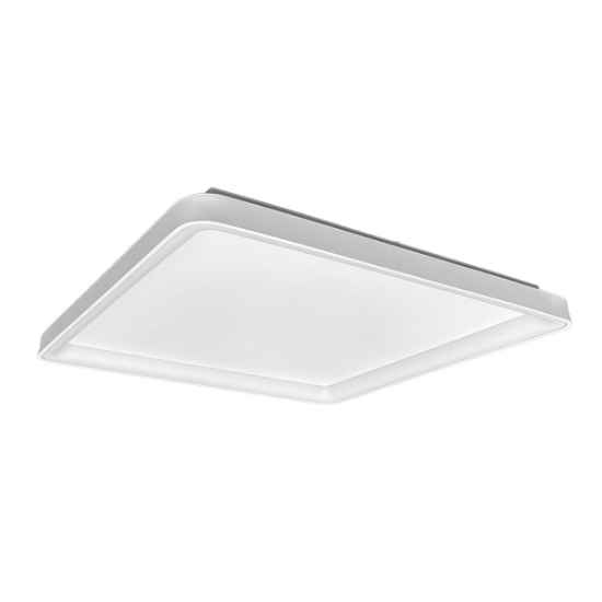 Plafoniera 65cm moderna quadrata bianca led 70w cct 3000k 4000k per soggiorno