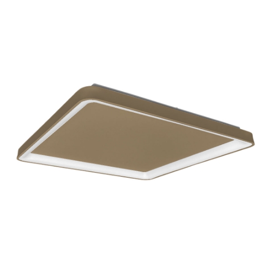 Plafoniera 65cm moderna per soggiorno quadrata sabbia led 70w cct 3000k 4000k