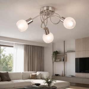 Plafoniera nichel opaco 47cm 3 luci orientabili per soggiorno