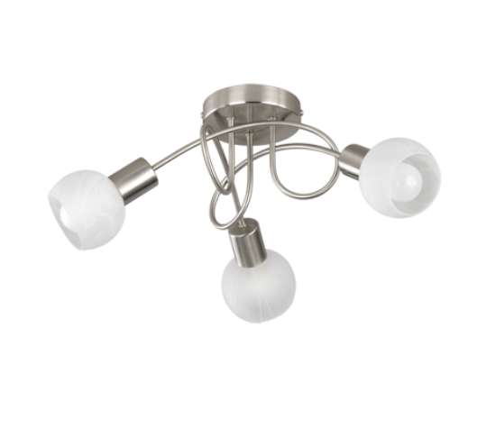 Plafoniera nichel opaco 47cm 3 luci orientabili per soggiorno