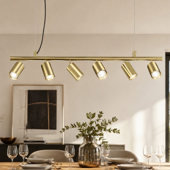 Dynamite sp6 ideal lux lampadario luci orientabili oro