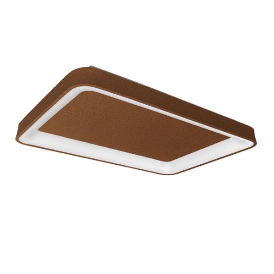 Plafoniera moderna rettangolare 50cm oro rosato per cucina led 48w cct 3000k 4000k