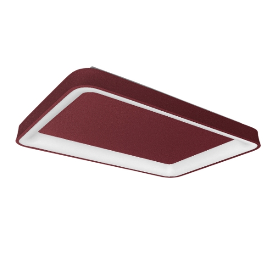 Plafoniera moderna rettangolare 50cm bordeaux led 48w cct 3000k 4000k per cucina