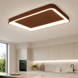 Plafoniera moderna 50cm rettangolare rame opaco led 48w cct 3000k 4000k per cucina