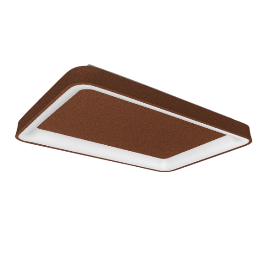 Plafoniera moderna 50cm rettangolare rame opaco led 48w cct 3000k 4000k per cucina