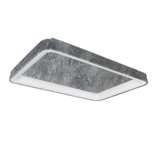 Plafoniera 50cm moderna rettangolare per cucina led 48w cct 3000k 4000k argento