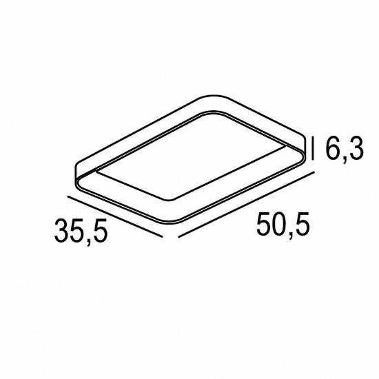 Plafoniera 50cm moderna rettangolare per cucina led 48w cct 3000k 4000k argento