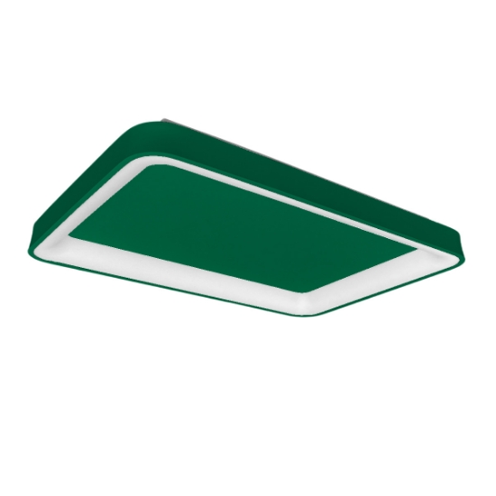 Plafoniera 50cm moderna rettangolare verde bosco led 48w cct 3000k 4000k per cucina