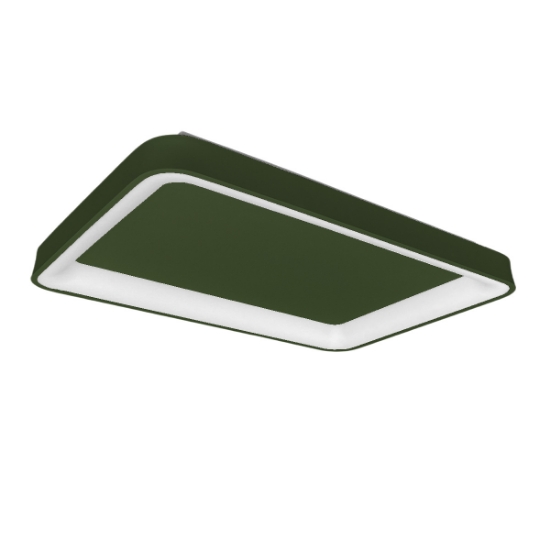 Plafoniera 50cm moderna rettangolare per cucina verde oliva led 48w cct 3000k 4000k
