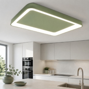 Plafoniera 50cm moderna per cucina verde salvia led 48w cct 3000k 4000k