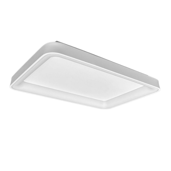 Plafoniera 50cm moderna per cucina rettangolare bianca led 48w cct 3000k 4000k