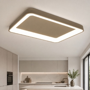 Plafoniera 50cm moderna rettangolare per cucina sabbia led 48w cct 3000k 4000k
