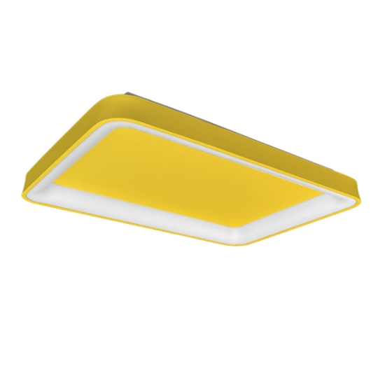 Plafoniera 50cm moderna rettangolare per cucina giallo led 48w cct 3000k 4000k