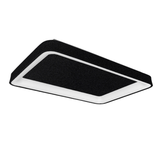 Plafoniera 50cm moderna rettangolare nero led 48w cct 3000k 4000k per cucina