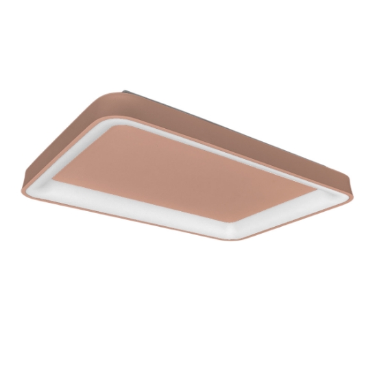 Plafoniera 50cm per cucina moderna rettangolare pesca led 48w cct 3000k 4000k