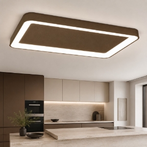 Plafoniera 50cm per cucina moderna rettangolare ruggine led 48w cct 3000k 4000k