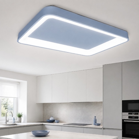 Plafoniera 50cm rettangolare per cucina carta da zucchero led 48w cct 3000k 4000k