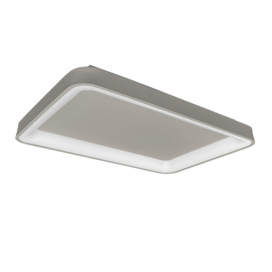 Plafoniera 50cm moderna rettangolare per cucina tortora led 48w cct 3000k 4000k
