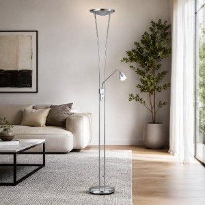 Piantana lampada da terra nichel opaco led 20w 3000k