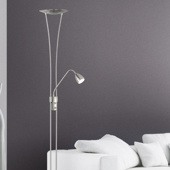 Piantana lampada da terra nichel opaco led 20w 3000k