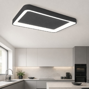Plafoniera 50cm moderna rettangolare antracite per cucina led 48w cct 3000k 4000k