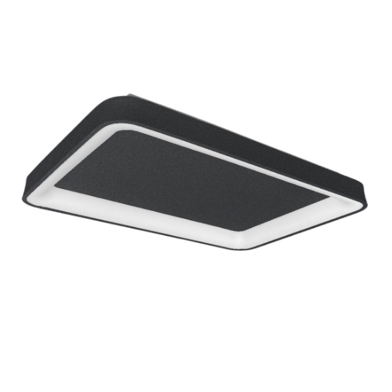 Plafoniera 50cm moderna rettangolare antracite per cucina led 48w cct 3000k 4000k
