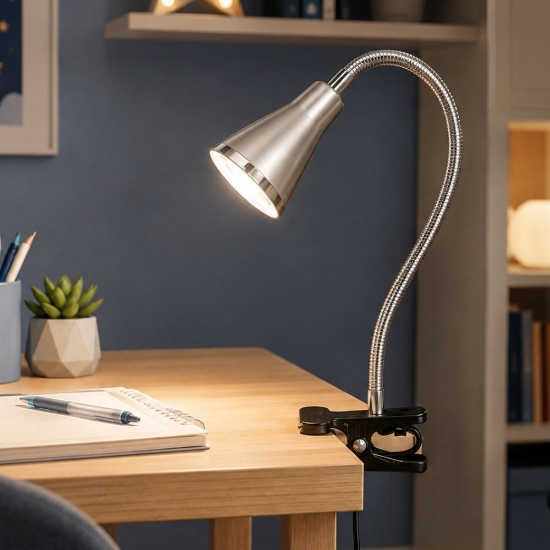 Lampada da scrivania a morsetto titano led 3,8w 3000k