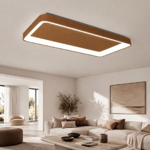 Plafoniera 70cm moderna rettangolare per soggiorno oro rosato led 60w cct 3000k 4000k