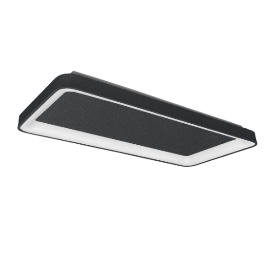 Plafoniera 70cm moderna rettangolare antracite led 60w cct 3000k 4000k per soggiorno
