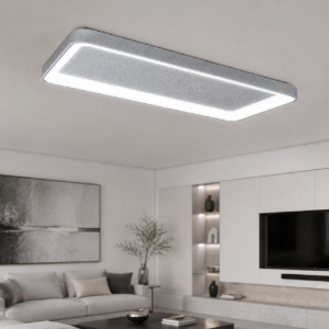 Plafoniera 70cm moderna rettangolare grigio perla led 60w cct 3000k 4000k