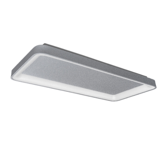 Plafoniera 70cm moderna rettangolare grigio perla led 60w cct 3000k 4000k