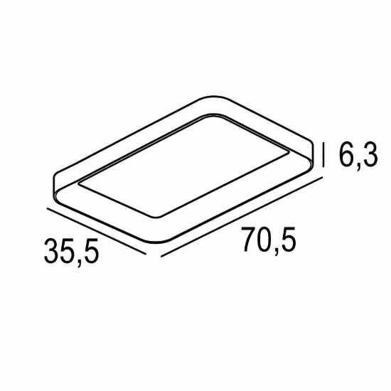 Plafoniera 70cm moderna rettangolare grigio perla led 60w cct 3000k 4000k