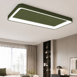 Plafoniera 70cm moderna rettangolare verde oliva per soggiorno led 60w cct 3000k 4000k
