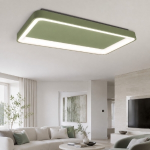 Plafoniera 70cm moderna rettangolare verde salvia led 60w cct 3000k 4000k