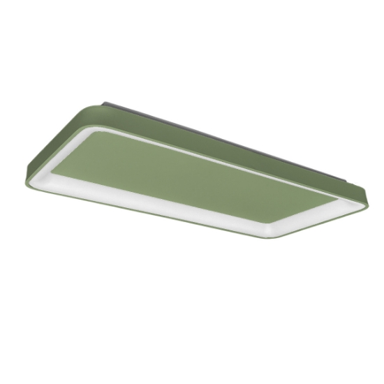 Plafoniera 70cm moderna rettangolare verde salvia led 60w cct 3000k 4000k