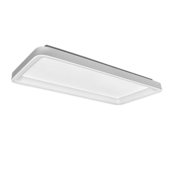 Plafoniera 70cm moderna per soggiorno rettangolare bianca led 60w cct 3000k 4000k