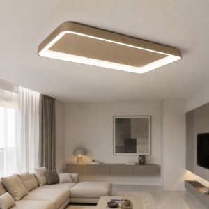 Plafoniera 70cm moderna rettangolare per soggiorno sabbia led 60w cct 3000k 4000k