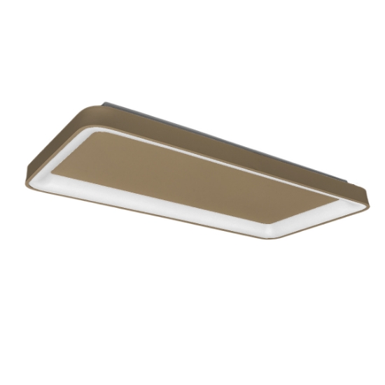 Plafoniera 70cm moderna rettangolare per soggiorno sabbia led 60w cct 3000k 4000k