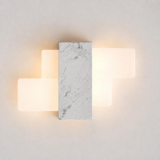 Applique da parete moderna effetto marmo bianco led 12w cct 3000k 4000k per corridoio