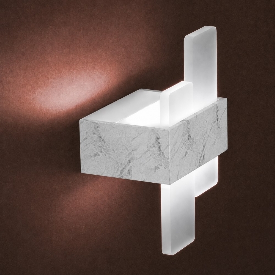 Applique da parete moderna effetto marmo bianco led 12w cct 3000k 4000k per corridoio